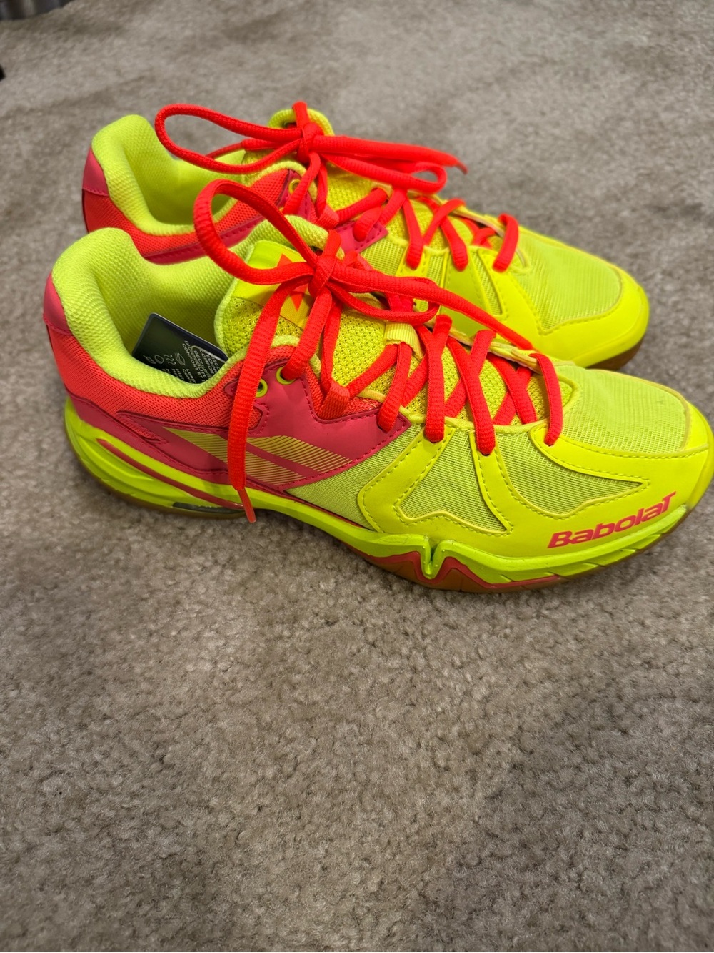Babolat Women's Neon Yellow & Pink Court Sneakers